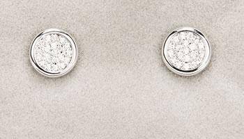 Newgrange Living Rose Gold or Silver Diamante Round Earrings - Giftworks