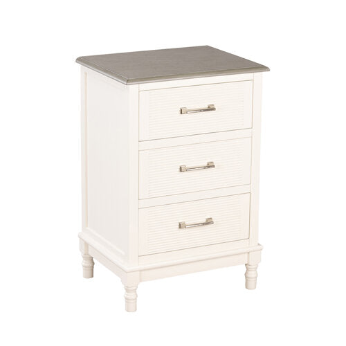 Lucia 3 Drawer locker pearl - Pearl White - Giftworks