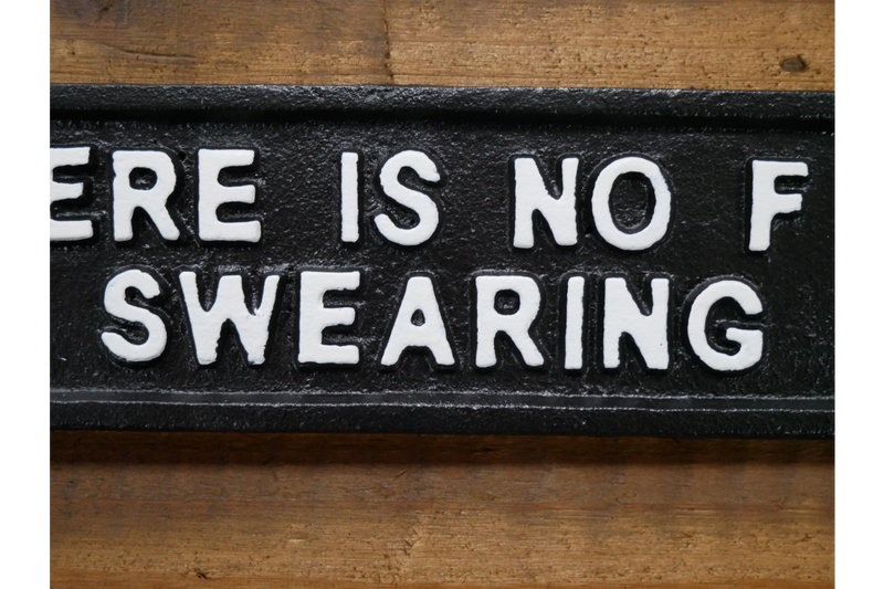 Cast Iron Sign (Swearing) - Giftworks