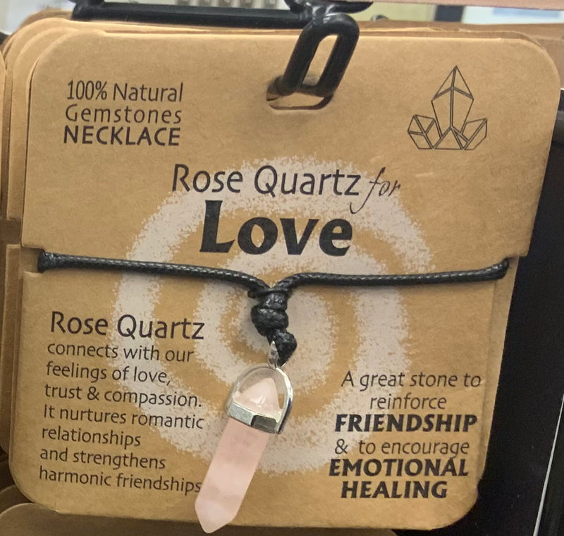 ROSE QUARTZ FOR LOVE GEMSTONE NECKLACE - Giftworks
