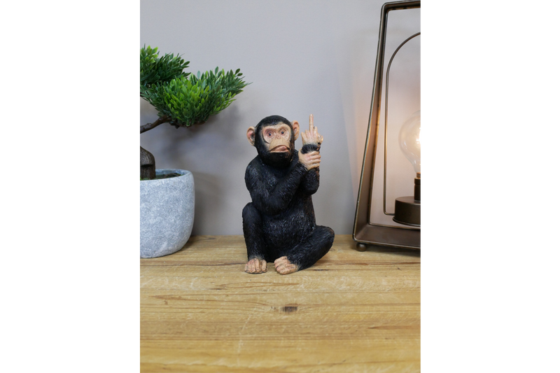 Black Rude Monkey Ornament