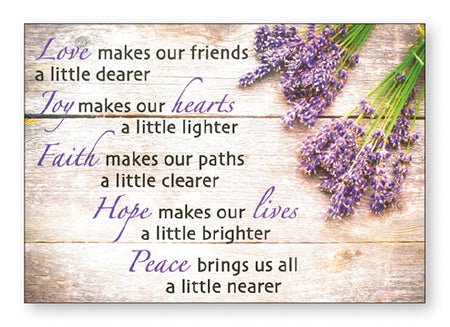 Post A Plaque With Envelope Love, Joy, Faith, Hope & Peace. - Giftworks