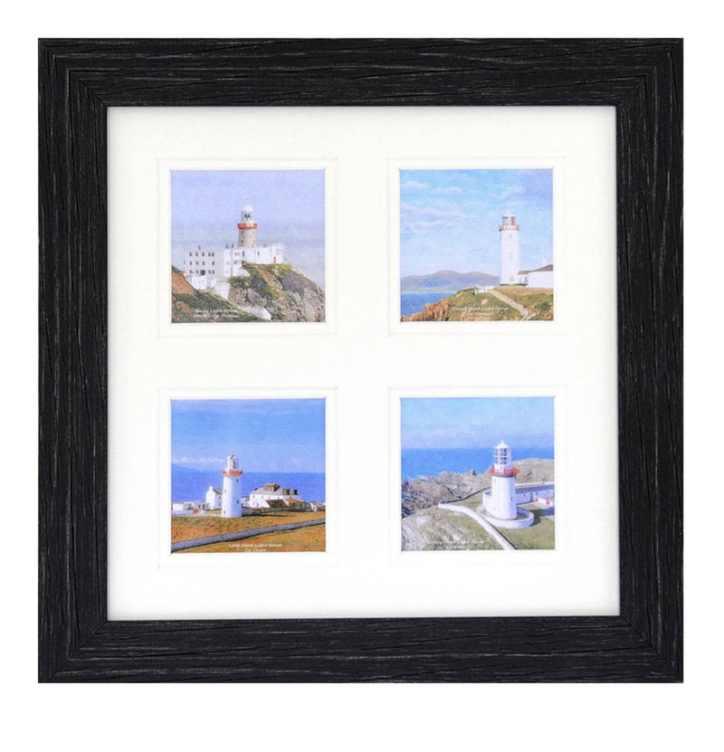 Picture with lighthouse (4 Irish Lighthouses Double mounted 16"x16") - Giftworks