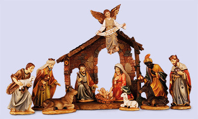 Nativity Set With Wood Stable - Giftworks