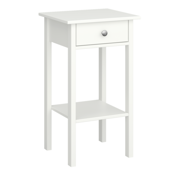 1 Drawer Nightstand – Off White - Giftworks