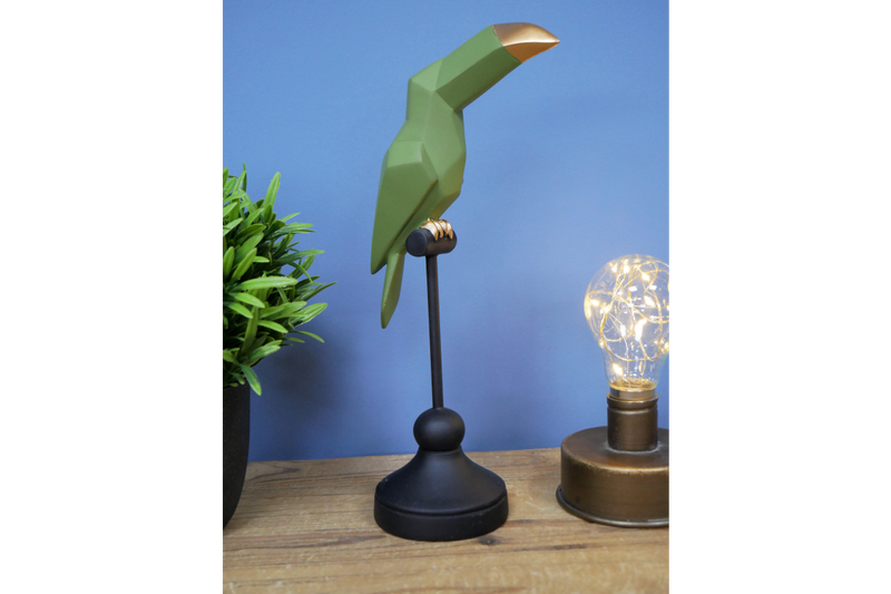 Green Bird On Stand - Giftworks
