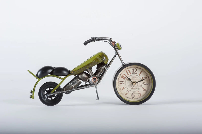 Clock Vintage Motor Bike Green - Giftworks