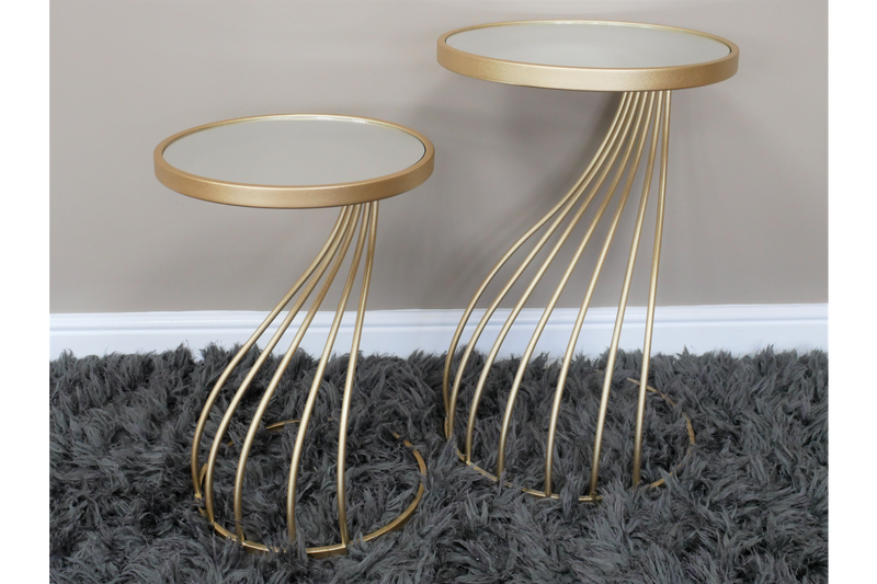 Spiralling Set Of Two Side Tables (Please See Description) - Giftworks