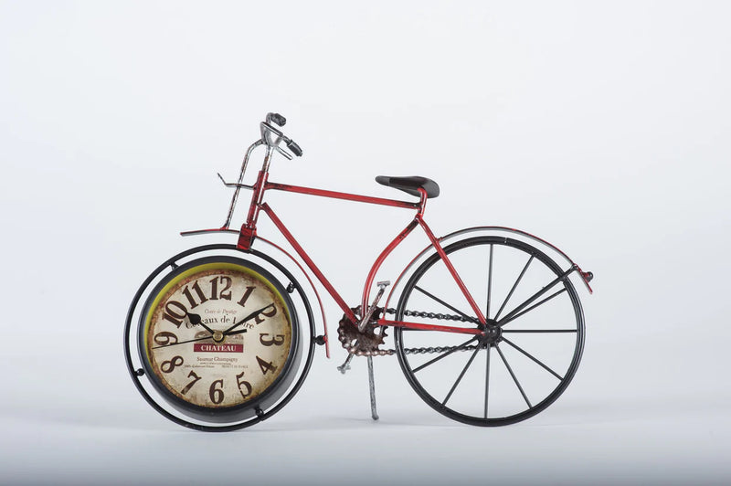 Clock Vintage Elegance Push Bike Red - Giftworks